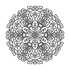 Vector outline mandala decorative and ornamental design for coloring page. vector mandala circles

