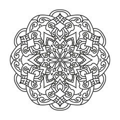 Vector outline mandala decorative and ornamental design for coloring page. vector mandala circles
