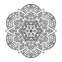 Vector outline mandala decorative and ornamental design for coloring page. vector mandala circles
