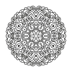 Vector outline mandala decorative and ornamental design for coloring page. vector mandala circles
