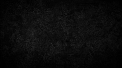 Abstract Black wall texture for pattern background. wide panorama picture. Black wall texture rough background dark concrete floor or old grunge background with black