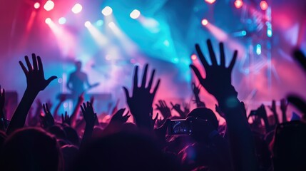 Fototapeta na wymiar People At Music Concert HD Background