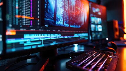 Professional video editing time line