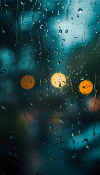 Raindrops and Bokeh Lights