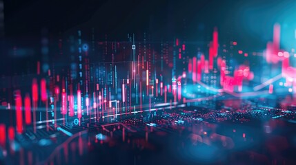 Stock market or forex trading graph and candlestick chart suitable for financial investment concept. Economy trends background for business idea and all art work design. Abstract finance background.