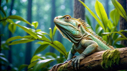 Obraz premium iguana on a tree