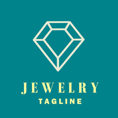 Jewelry with line art style logo icon.. Editable vector design.