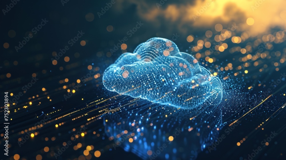Poster cloud storage ,circuit background data processing technology and cloud computing