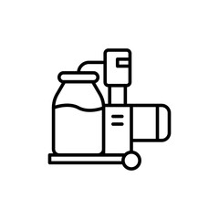 Milk machine outline icons, minimalist vector illustration ,simple transparent graphic element .Isolated on white background