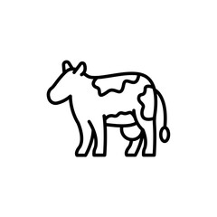 Cow outline icons, minimalist vector illustration ,simple transparent graphic element .Isolated on white background