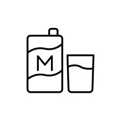 Milk box outline icons, minimalist vector illustration ,simple transparent graphic element .Isolated on white background