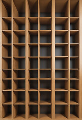 a tall wooden wine rack isolated on a transparent background