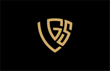 LGS creative letter shield logo design vector icon illustration - obrazy, fototapety, plakaty