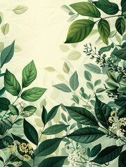 Green Tropical Leaves Pattern - Botanical Illustration