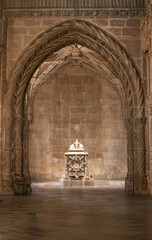 Ancient grave inside Mosteiro dos Jeronimos, Lisbon, Portugal