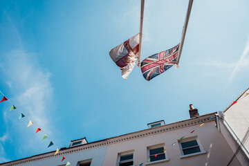 union jack and guernsey flags