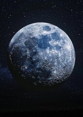 Fototapeta premium A view of the moon in a sky full of stars.