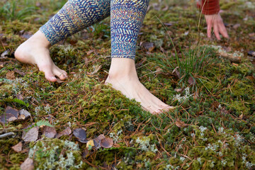 Feet in moss
