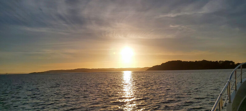 Sunset over the sea in Scandinavia