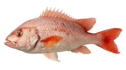 A red snapper is centered on a white background. Image generated by AI