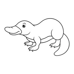 Platypus illustration coloring page for kids
