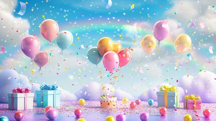 Magnificent and nice Happy Birthday Background Illustrations: Celebrate in Style with Festive and Colorful Party Designs Generative Ai