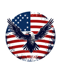 American Flag Eagle Veteran Tshirt Design PNG Files Print for White Background