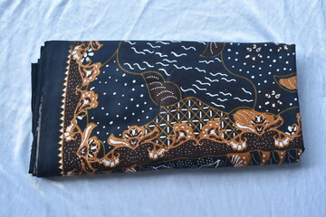 The colorful beauty of batik cloth motifs typical of Pekalongan, Indonesia. This batik cloth can be...