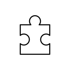 Puzzle outline icons, minimalist vector illustration ,simple transparent graphic element .Isolated on white background