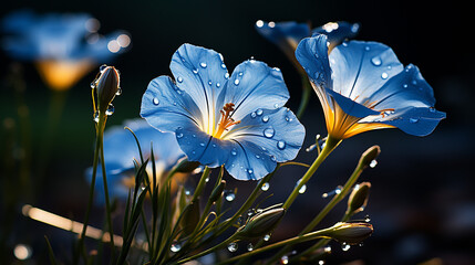 Flax blue flowers photo