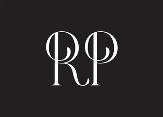 RP letter logo design on white background. RP logo.