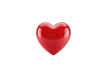 Single red heart symbol, high-resolution stock photo, isolated on pure white background, emphasizes simplicity and clear focus, ideal for icons or web graphics, high key lighting