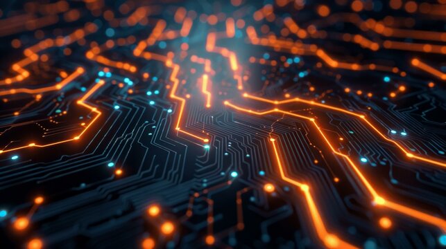 Abstract, futuristic technology concept, data coursing through digital pathways, a visual representation, AI Generative