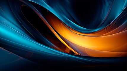 blue and amber gradient color of glass wave