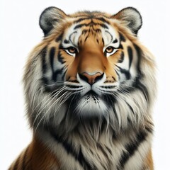 portrait of a tiger on white