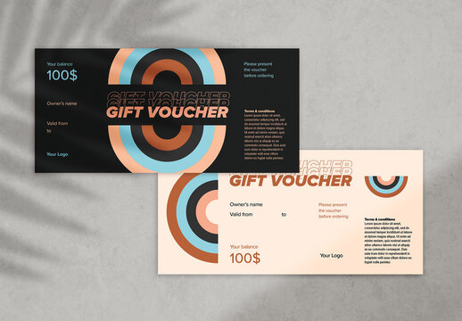 Abstract Gift Voucher Layout