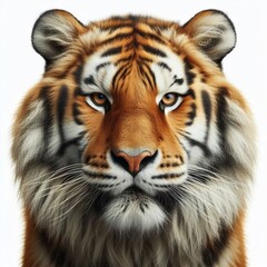 portrait of a tiger on white