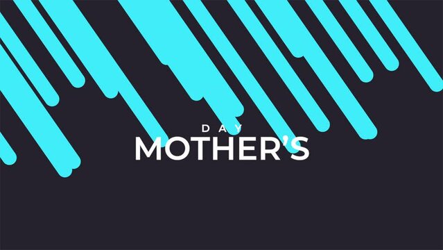 A stylish and modern design featuring the word Mothers Day in black letters on a blue and white striped background. Perfect for various contexts