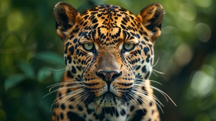 Intense portrait of a leopard, the depth of its gaze capturing the essence of the wild, AI Generative