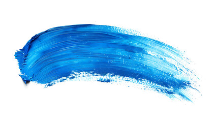 Blue color brush stroke isolated on white background