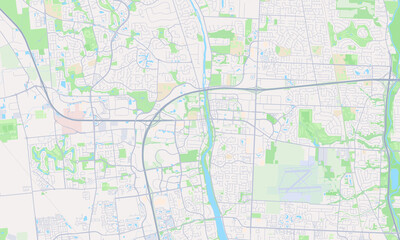 Fototapeta na wymiar Dublin Ohio Map, Detailed Map of Dublin Ohio