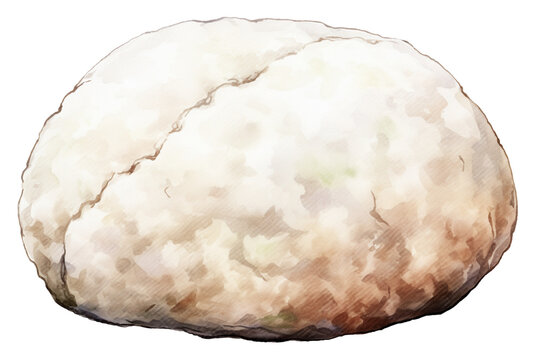 Onigiri single object watercolor illustration isolated on white background for removing background