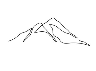 Vector isolated Aconcagua mountain peak one single contemporary line art colorless black and white contour line easy drawing