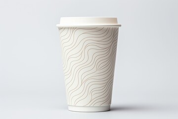 Set of realistic blank mock up paper cups Coffee to go, take out mug. Vector illustration isolated and can be used for white backgrounds. Generative AI.