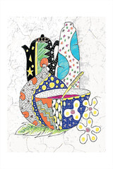 Obraz premium painting vignette abstrac design beckground vector