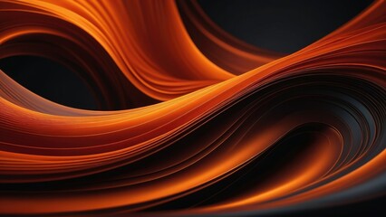 Abstract 3D background resembling an aurora, swirls of dark orange resembling silk in appearance, hinting at business technology innovation, digital render, ultra fine