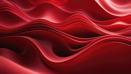 Abstract 3D red Aurora waves, resembling silk fabric, undulating in a background hinting at Business Technology, volumetric light, digital render