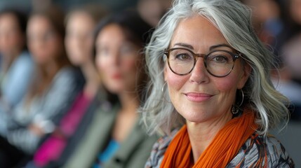Woman attending a seminar on menopause awareness and health, highlighting the importance of community learning and support