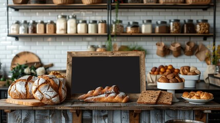 Bakery chalkboard menu simple and quaint - obrazy, fototapety, plakaty