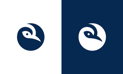 bird head icon circle logo simple vector design